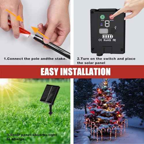 Christmas Decorations, 20 Pcs Christmas Candy Cane Lights, 21'' Solar Pathway Lights with 8 Lighting Modes, Waterproof Garden Lights for Outdoor Christmas Patio Yard Walkway Decorations