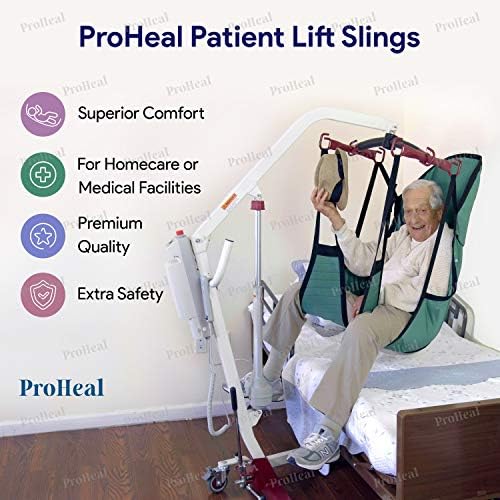 ProHeal Universal Full Body Lift Sling, Large, 56" x 41.5" - Solid Fabric Polyester Slings for Patient Lifts - Compatible with Hoyer, Invacare, McKesson, Drive, Lumex, Joerns and More
