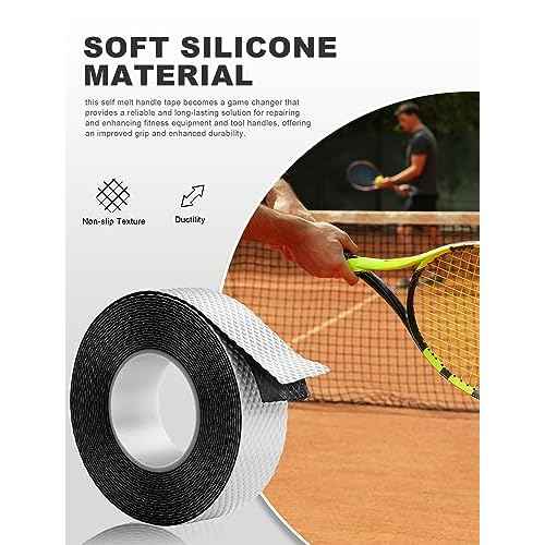 Self Fusing Silicone Tape, 15Ft Silicone Grip Tape for Handle Sealing Rubber Tape, No Adhesive Handle Grip Tape for Pull Up Bar, Barbell, Gym Equipment & Tools