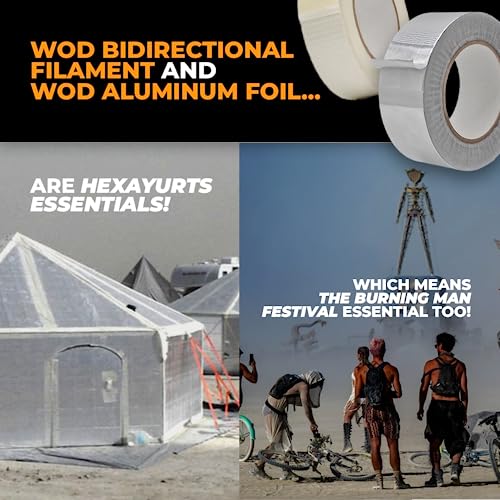 WOD Aluminum Foil Tape - 1/2 inch x 50 yd. Heat Shield Reflective Sealant Tape - Ideal for HVAC, Duct, Pipe, and Metal Insulation and Repair Home or Business Uses AFTR36