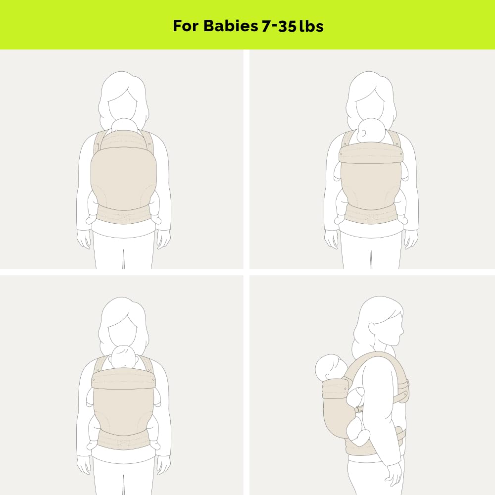 Ergonomic Baby Carrier Newborn to Toddler, Lightweight & Breathable Cotton Infant Carrier for Hands Free Comfort (Denim)