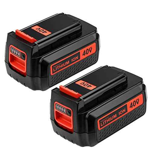 2-Pack 3600mAh Lithium ion 40 Volt LBX2540 Replacement Battery Compatible with Black and Decker 40V Battery LBX2540 LBX1540 LBX2040 LBXR36 LBXR2036 LBXR36-2 LST540 LCS1240 LST136W Power+ Tools(Red)