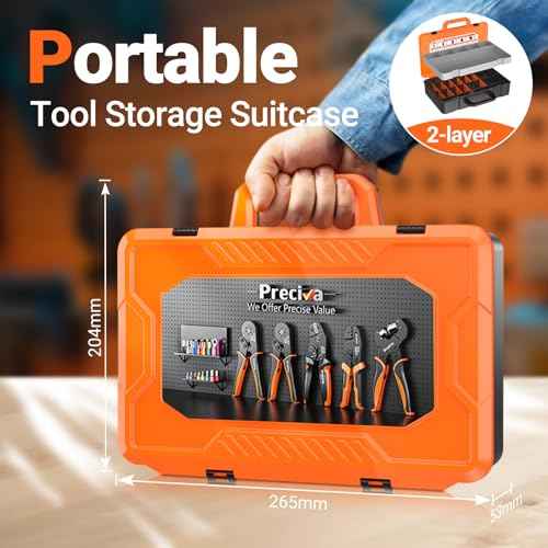 Preciva Crimping Tool Connector kit - AWG28-16/0.08-1.5mm©÷ Ratcheting Crimper with 620Pcs Connectors and 1600Pcs Pins | Crimp Tool for Dupont, JST, ATX, EPS, PCIE, SATA Series