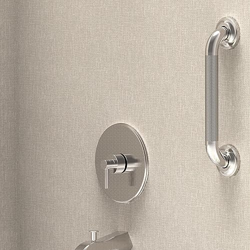 1-1/4" Knurled Grab Bar, ADA Compliant Bath Safety Shower Handrail, Bathroom Mobility Aid Handle for Seniors and Disabled, Heavy Duty 500lbs Support