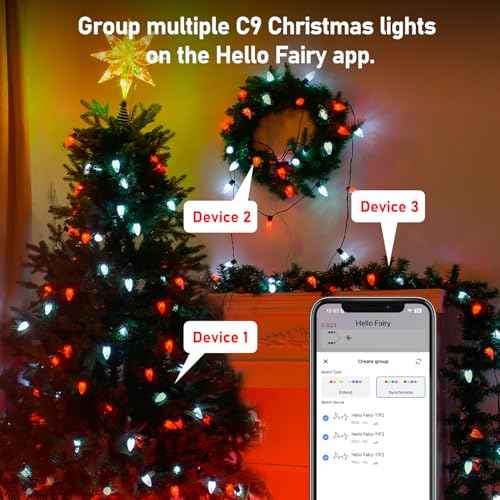 100LED 79 FT Smart C9 Christmas String Lights App Control 105 Modes Plug in Fairy Twinkle String Lights Schedule Function Waterproof Extendable for Indoor Outdoor Wedding Party Christmas Decorations
