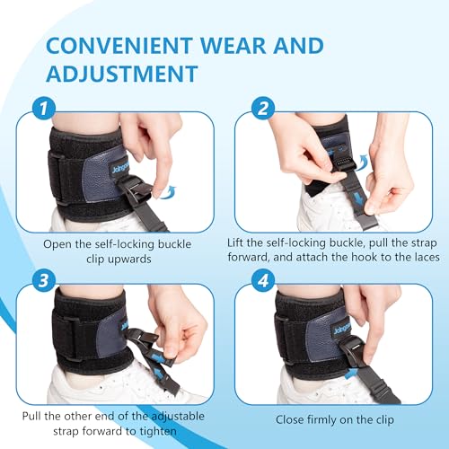 AFO Foot Drop Brace for Walking, Drop Foot Brace for Walking with Shoes, Adjustable Foot Brace for Drop Foot Support, Soft Drop Foot Braces, Fits Left or Right Foot, Women & Men(S/M)