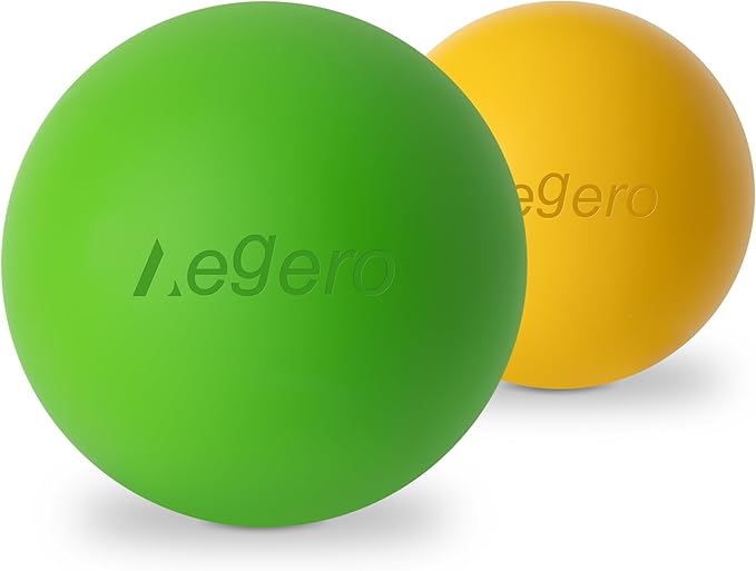 Massage Lacrosse Balls for Myofascial Release,Yoga Deep Tissue Massage,Trigger Point Therapy and Foot Plantar Fasciitis,Muscle Soreness Massager Ball (2Pack, Yellow and Green)