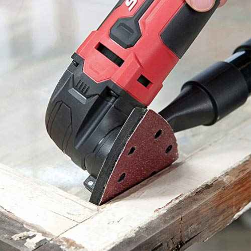 SPEEDWOX 50 Pcs Triangle Sanding Pads Hook and Loop 40 Grit Oscillating Sanding Pad 90mm 6 Holes Fit 3-1/2 Inches Oscillating Multi Tool Detail Sander Sandpaper Triangle Sanding Discs Sanding Tool