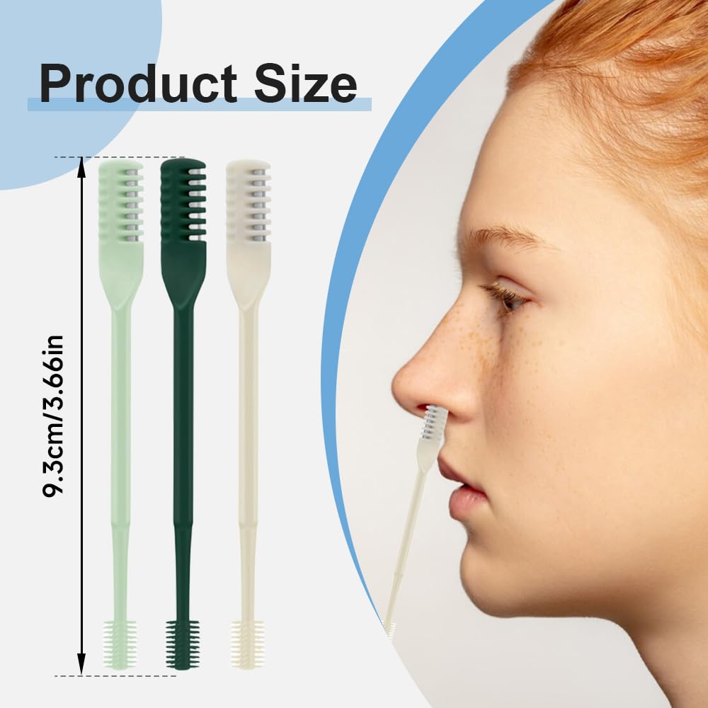 DSACL Nasal Hair Cutter, 2025 New Portable Manual Nose Hair Knife, Nasal Hair Trimmer for Men Women, 360 Rotating Nose Hair Removal Tool Travel Essential Halloween Christmas Gifts (Beige, 3 Pcs)