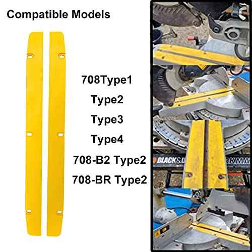 Generic 395672-00 Miter Saw Kerf Plate, 2 PCS, Yellow, 16x1.2x0.3 Inches, Fits DW708 & DW708-B2 Models