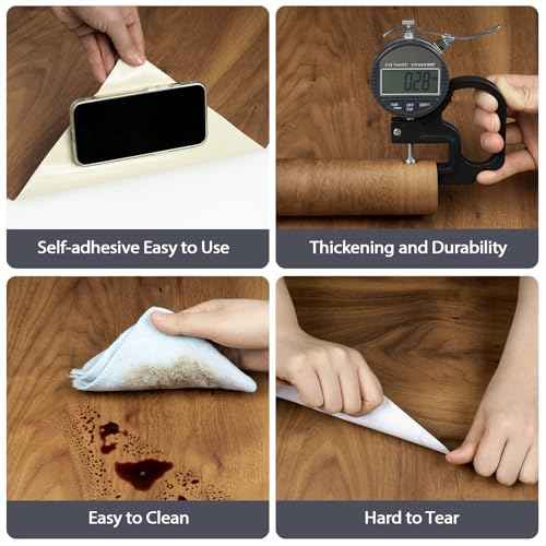 TANONE Wood Grain Contact Paper Thickened Wood Peel and Stick Wallpaper, Easy to Install Self-Adhesive Decorative Vinyl Film Wall Paper, Waterproof & Durable for Furniture Covering 15.7'' X 118''