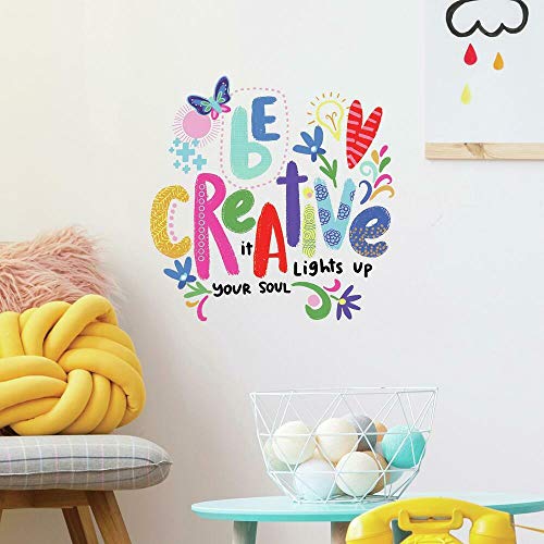 RoomMates RMK4668SCS Be Creative Inspirational Quote Peel and Stick Wall Decals