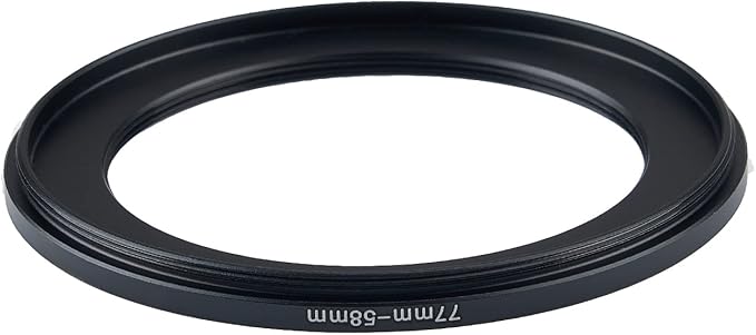 77mm to 58mm Step-Down Rings Filter Adapter for All Brands UV ND CPL Metal Step-Down Rings Adapter Filter