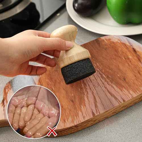 Pickmesh 2 Pcs Cutting Board Oil Wax Applicator with Bamboo Lid Oil Applicators for Wood Cutting Board Butcher Block Conditioner Sponge Brush for Wooden Spatula, Spoon, Worktops and Utensil Care