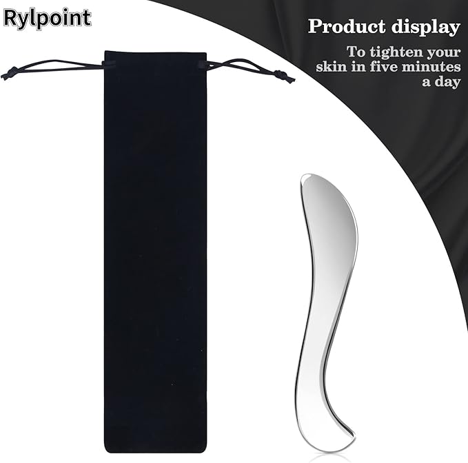 Guasha Massage Tool, Grade Stainless Steel Scraping Tool for Soft Tissue Upgrade Physical Therapy Stuff,Used for Back, Legs, Arms,Neck,Shoulder, Gua sha Tool…（S-Shaped）
