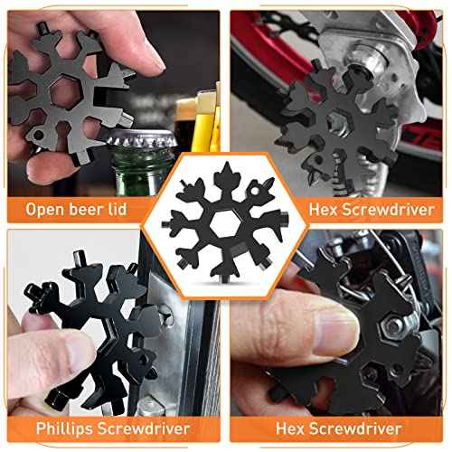 Dusor Gifts for Men Him Dad Husband, 18-in-1 Snowflake Multitool, Stocking Stuffers for Adults, Mens Gifts for Christmas, Gift for Dad Who Want Nothing, White Elephant Gift for Adults, Gadgets for Men