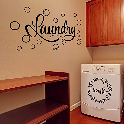 Zonon Laundry Stickers Laundry Room Decor Decal Quote Wash Dry Sticker for Home Apartment Washing Machine Dryer Room Decor