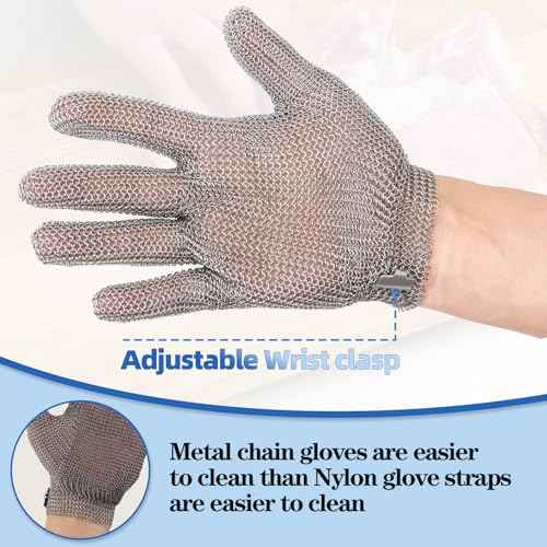 Top grade cut resistant stainless steel mesh chainmail gloves for butchering, protective gloves