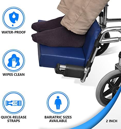 NYOrtho Wheelchair Foot-Rest Extender Elevating Pad - Leg Cushion Protector + Carrying Bag | Secures Easily with Quick-Release Strap Seat Widths 16" - 20" + Carrying Bag, 2" Foot Platform