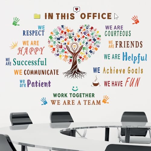 wondever Office Inspirational Wall Decal Quotes Motivational Lettering Office Teamwork Peel and Stick Wall Art Stickers for Classroom Home Decor