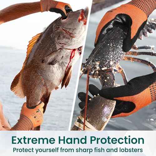 2 Pairs Highest Level Cut Resistant Gloves, ANSI A9 Cut Proof Work Gloves, Touch-Screen Compatible, Durable Cutting Gloves for Fishing, Men&Women Heavy Duty
