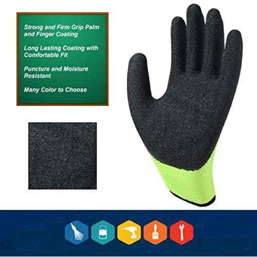 Safety Work Gloves Latex Coated for Men and Women 10-Pair-Pack Knit Firm Grip