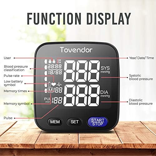 Wrist Blood Pressure Monitor, Tovendor Home Automatic Blood Pressure Cuff Wrist with Portable Carrying Case, 2 * 90 Reading Memory Dual Users Mode, 2 AAA Battery Included