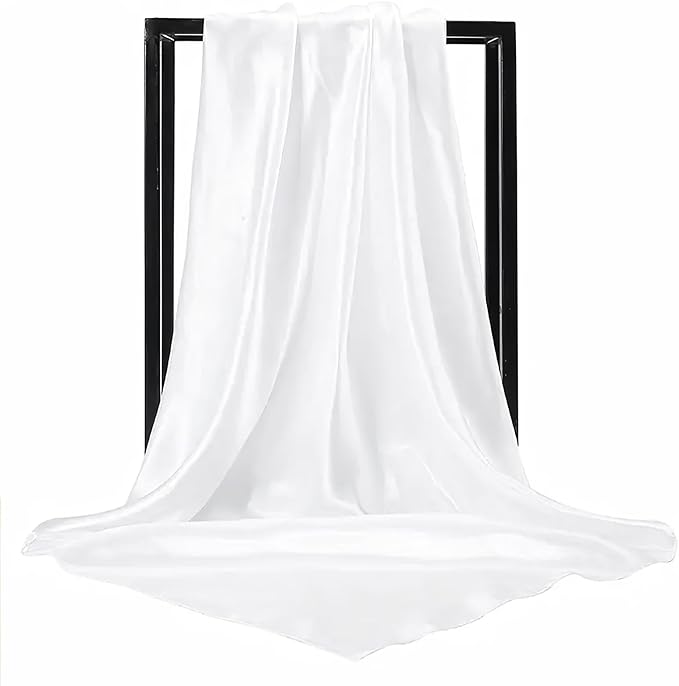 vimate 35" Square Silk Like Head Scarf - Women's Fashion Satin Scarf Bandana for Hair Wrapping at Night.