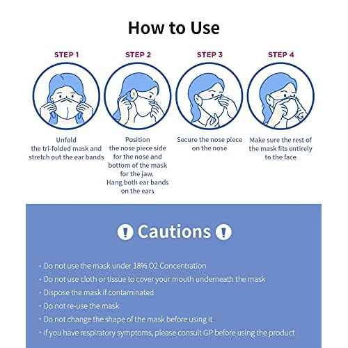 Good Manner Premium Protective Mask 5EA, Large, White/Black/Grey/Pink/Beige, Made in Korea (Grey)
