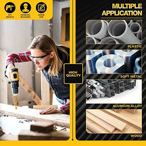 1/8" Titanium Drill Bits, HSS Metal Jobber Length Twist Drill Bits, 135¡Æ Split Point, Suitable for Drilling in Metal, Plastic, Wood, Pack of 20pcs, BECOLLO¡¦