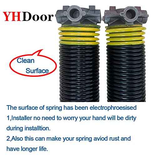 Pair of 2" Garage Door Torsion Springs with Non-Slip Winding Bars, Quality Precision Electrophoresis Black Coated, Minium Life 18,000 Cycles (.207 x 2 x 23)
