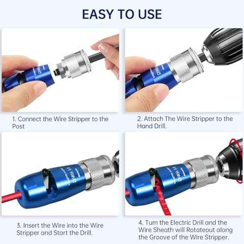 Wire Stripper Twister Tool for Drill,2025 Upgraded Wire Stripping Tool & Wire Twisting Connector for Cutters 6-14 AWG, 10 In 1 Professional Electrician 50 PCS Wire Nut Twister Stripping&Twisting Tool