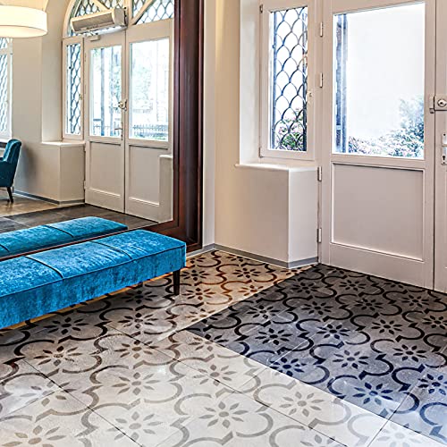 9 Pieces Floor Painting Stencils Large Tile Stencils Wall Drawing Pattern Templates Floor Stencils Kit in 9 Styles for Painting Linoleum Floor Wall Wood Tiles Cement Decor (Simple Style,8 x 8 Inch)