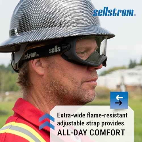 Sellstrom Odyssey II Wildland Fire Safety Goggles - Anti-Fog, Anti-Scratch Eye Protection Goggles for Men & Women - FR Strap, fits over Glasses, ANSI Z87.1