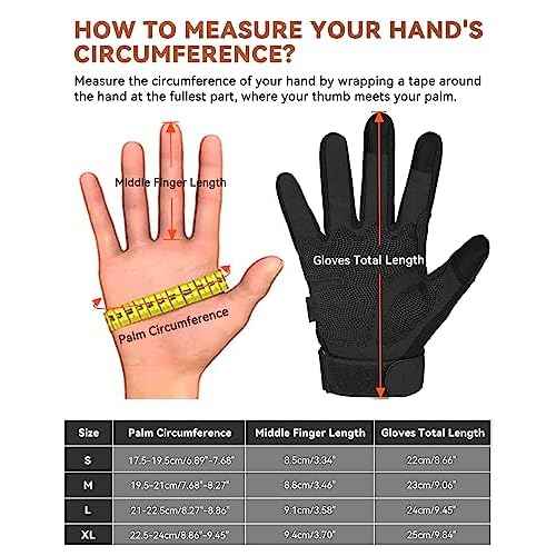 Tactical Gloves for Men, Motorcycle Military Combat Gloves Black Airsoft Gloves Touchscreen for Airsoft Outdoor Hunting Shooting Paintball Work Motorcycling Climbing