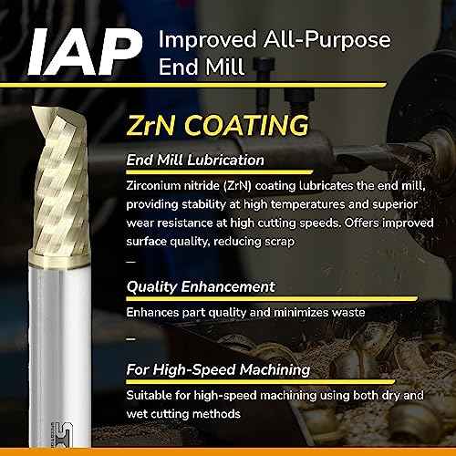SPEED TIGER Solid Carbide CNC Spiral O Single Flute End Mill - IAP1/8"Diameter 1/4" Shank, 2"OVL(1 Piece, 1/8") - For Aluminum, Wood, Plastic, Brass, Copper Cutting ? Mill Bits Sets for Professionals