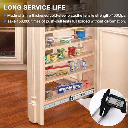 Heavy Duty Drawer Slides Full Extension Locking Runners with Lock 16 18 20 22 24 26 28 30 32 34 36 38 40 Inch Side Mount Ball Bearing Rails 500 Lb (Load:250 lb (No Lock) -W:53mm, 22 inch)