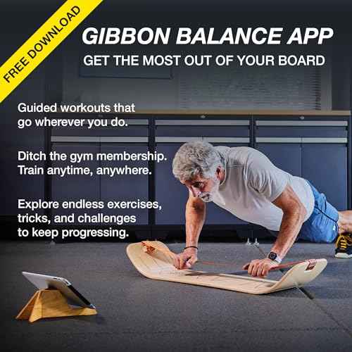 GIBBON SlackBoard - GiBoard Balance Board Kids & Adults - Slackline Balance Trainer - Slack Board Core Workout Equipment Home Gym Training - Standing Desk Exercise - Yoga, Agility, Pilates & More