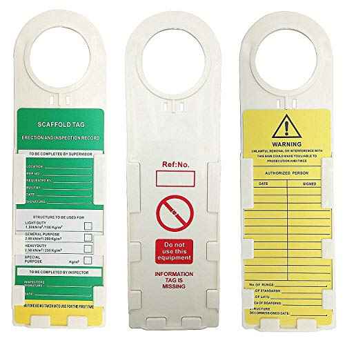 Scaffold Status Holder and Tags, 10 Holder, 10 Scaffold Tags, 11-3/4" Height, 3-1/2" Width (Set of 10)