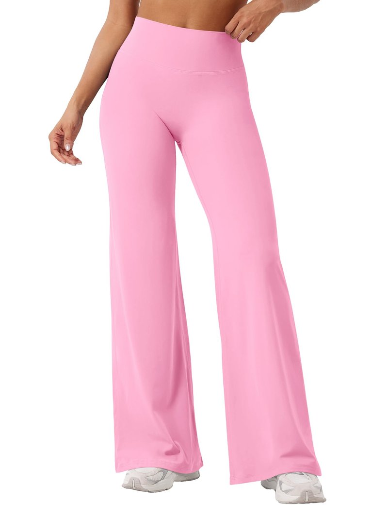 YEOREO Workout Leggings Womens No Front Seam Straight Leggings 31.5" High Waist Buttery Eddiy Gym Yoga Pants Bubblegum Pink S