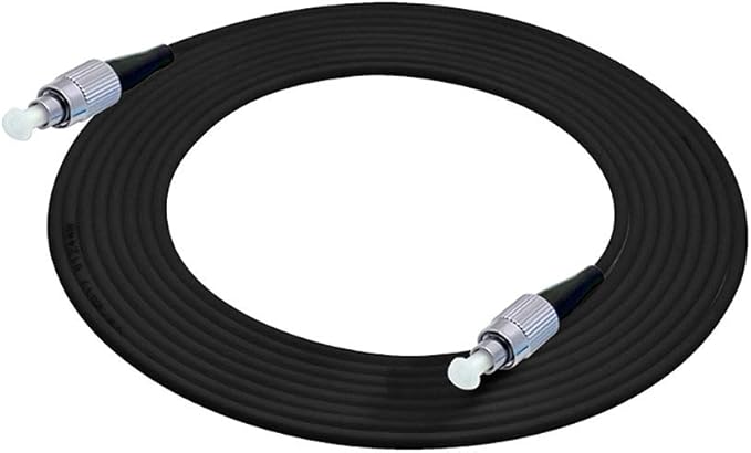 Jeirdus 5M FC to FC Outdoor Armored Simplex 9/125 SM Fiber Optic Cable Jumper Optical Patch Cord 16ft Singlemode
