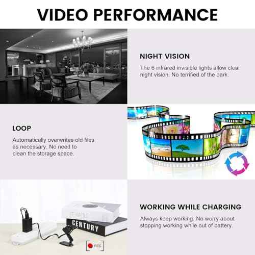 Spy Camera, No WiFi Security Camera with 32GB Memory Card,1080P FHD Small Cameras, Portable Mini Miniguard Cam with Night Vision, Motion Detection, Loop Storage, 360¡Æ Rotating Bracket