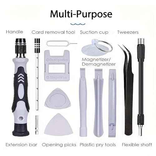 Ultimate 115 in 1 Precision Screwdriver Set - Chrome Vanadium Steel, Multi functional for PCs, Laptops, iPhones, iPads, Smartphones, and Watches - Essential DIY Repair Kit