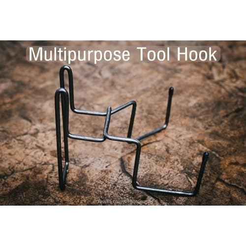 Generic Multipurpose Tool Hook - Black Metal, 100% Metal, Wall Mount, 1 Hook, Holds Up to 35 Pounds, Tool Organizer