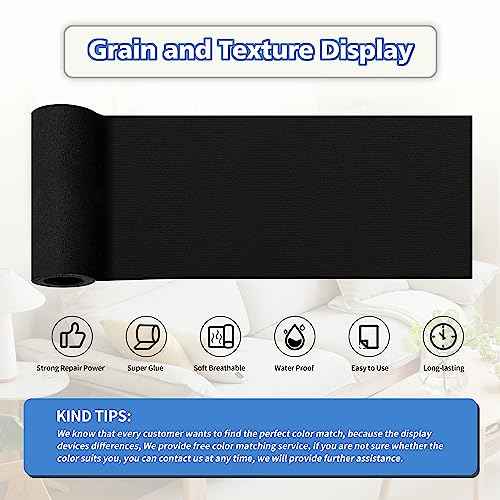 KING MOUNTAIN Canvas Repair Tape,Outdoor Gear Patch, 4¡¿63 Inches,Waterproof,Self-Adhesive for Repairing Boat Covers,Sun Shades,Sofas,Tents,Lounge Chairs,Awnings (Black)
