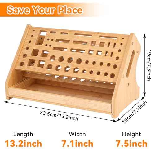 FPVERA Bamboo Screwdriver Organizer - Repair Tool Storage Holder Tool Storage Organizer Workbench Desktop Rack
