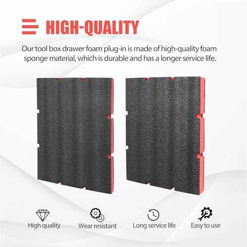 48-22-8452 Packout Foam Tool Organizer Inserts Compatible with Milwau-kee 48-22-8442 and 48-22-84432 Drawer Boxes,2 Pack Black/Red