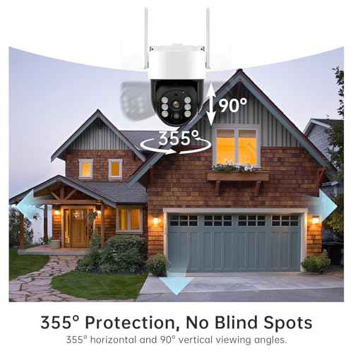 Solar Security Cameras Wireless Outdoor, 2K 360¡Æ View Battery Powered Outdoor Camera, Solar Outdoor Camera with PIR Motion Detection,Color Night Vision,2-Way Talk,IP65,Siren Alarm£¨1-Pack£©