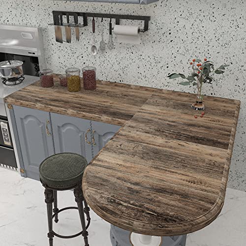 11.8"x78.7" Thick Brown Wood Wallpaper Peel and Stick Wallpaper Self Adhesive Wood Contact Paper for Cabinets Countertops Waterproof Removable Wood Grain Contact Paper for Walls Shelves Drawer