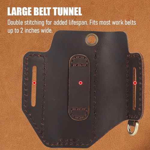 STAR VISTA Armando-1 Full Grain Leather Multitool Sheath,EDC Belt Tool Holster, EDC Multitool Organizer, Heavy-Duty Stitches, Gift for Men, Dark Brown